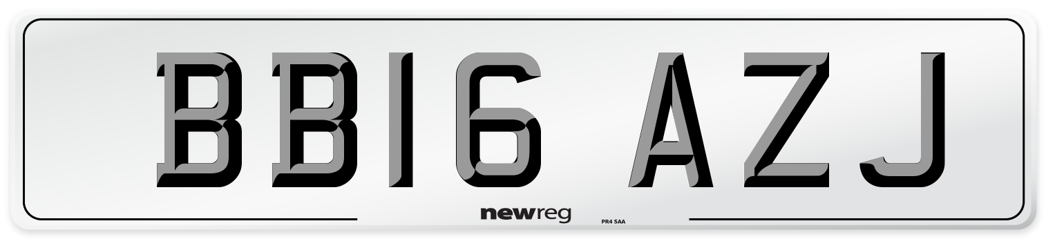 BB16 AZJ Number Plate from New Reg
